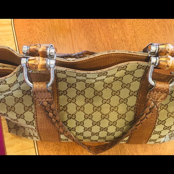 Gucci Brown GG Canvas and Leather Tote. Great Bag! - Picture 6 of 16